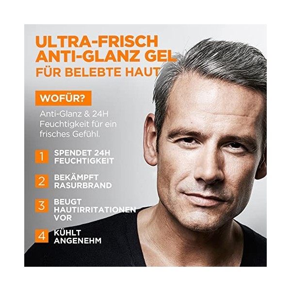 LOréal Men Expert Hydra Energy Gel rafraîchissant anti-brillance pour le visage pour homme XXL 100 ml Crème Jour et Nuit
