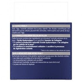 NIVEA Expert Filler CELLULAR Soin de nuit 1 x 50 ml , Soin anti-âge raffermissant enrichi en acide folique pur et acide hyal