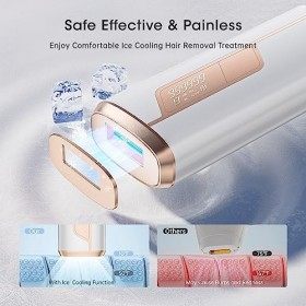 Épilateur Lumière Pulsée avec Point de Congélation, IPL Épilateur Laser avec 9 Niveaux Dénergie et 3 Fonctions, 600NM et 999