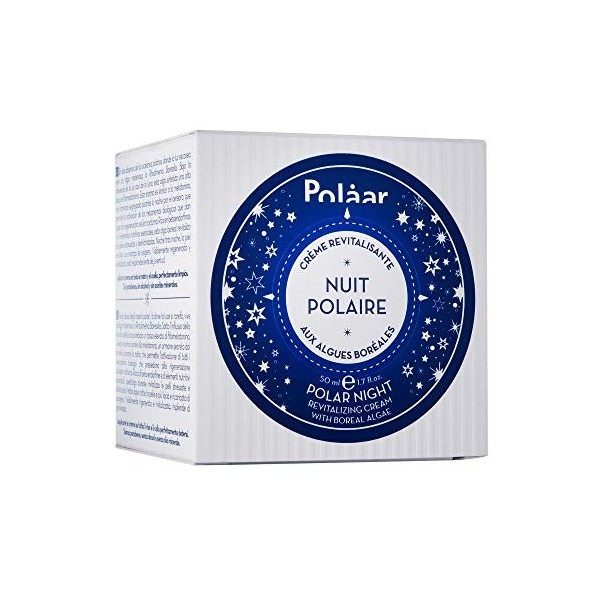 Polåar - Crème Visage Revitalisante Nuit Polaire aux Algues Boréales - Soin de Nuit Hydratant Anti-âge - Lissant, Régénérant,...