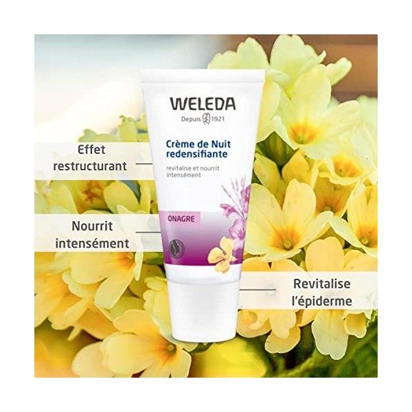 WELEDA - Crème de Nuit Redensifiante à lOnagre - Peaux Matures - Soin Visage Femme - Tube 30 ml