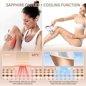 Epilateur Lumière Pulsée,999,000 Flashs IPL Epilation Definitive,Refroidissement du Saphir/9 Niveaux Dnergie/2 Modes pour Hom