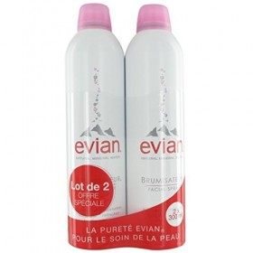 Brumisateur 2x300ml Spray facial Evian Crème Jour et Nuit