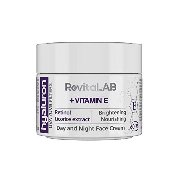 RevitaLAB - Hyaluron - Crème de jour et de nuit anti-âge, enrichie en vitamine&nbsp;A, vitamine&nbsp;E, acide hyaluronique et filtres à...