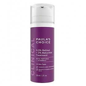 Paulas Choice CLINICAL 0,3% Retinol & 2% Bakuchiol Traitement - Sérum Anti Âge Réduire Rides & les Taches Brunes - avec Pept