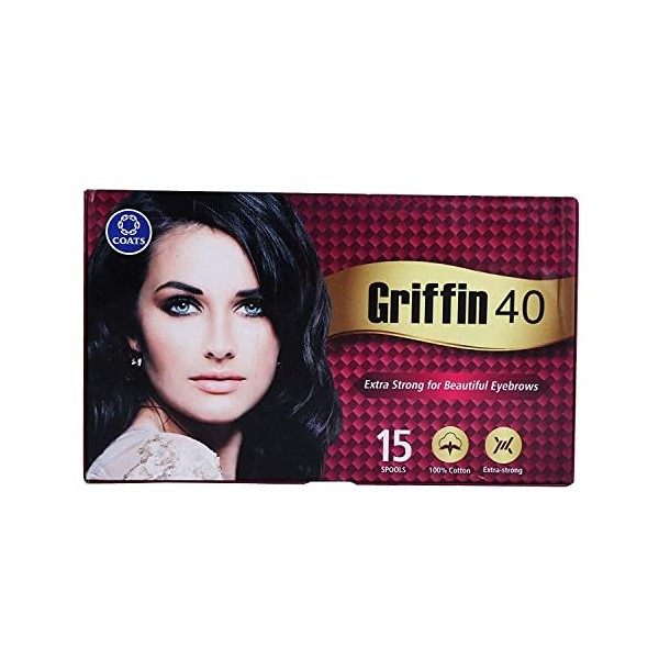 Griffin 40 fils à enfiler en coton pour sourcils | Épilateur antiseptique pour le visage | Épilation du visage | Fil à épiler