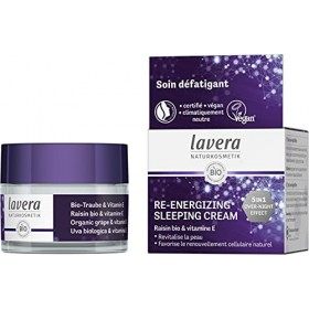 lavera Re-Energizing Sleeping Cream - crème de nuit au raisin bio et à la vitamine E - 5 in 1 power ingredient - contre les s...