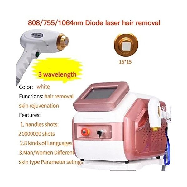 Diode Laser 755 808 1064NM Épilation multi-cheveux Multimeuse Tête Épilatrice laser indolore, 20 millions Épilation laser