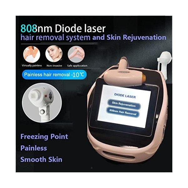 Épilateur diode-Laser 808 dispositif de rajeunissement et la peau, dépilation permanente et indolore, 10Hz 350W Épilation laser