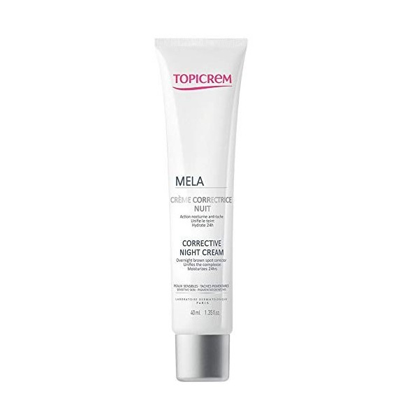 Topicrem - Mela, Crème Nuit Anti-Taches Peeling Doux - Unifie et Illumine le Teint, Corrige et Prévient l’Apparition des Tach...
