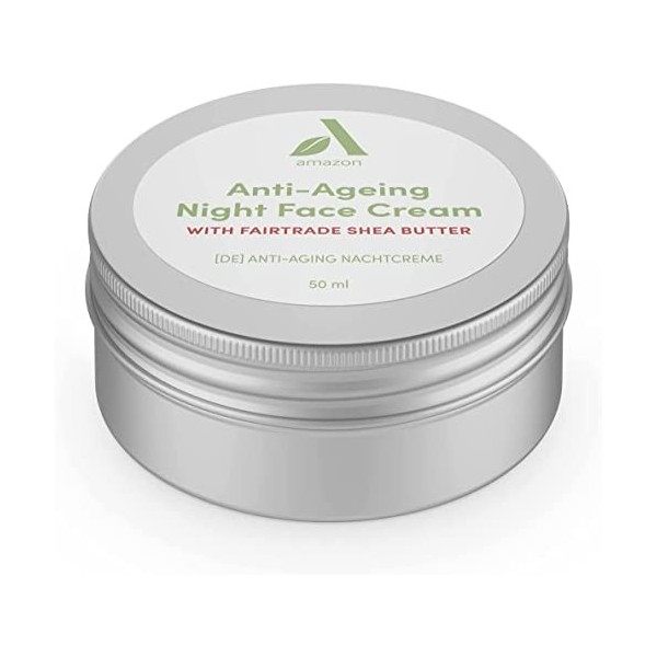 Amazon Aware Crème de nuit visage anti-âge à lacide hyaluronique, à la lavande bio et au beurre de karité, 50ml