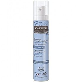 CATTIER - Sleeping Crème de Nuit Hydratante - pour Peaux Déshydratées - Jus Végétal Actif BIO - 50ml Crème Jour et Nuit