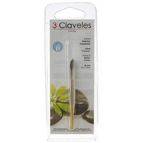 3&nbsp;Claveles 12234 Pince à épiler Crabe Mors dorés 8&nbsp;cm