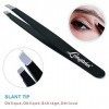 Pince à épiler pour sourcils professionnelle Longivia® oblique en acier inoxydable pointe améliorée precision epilateur pince