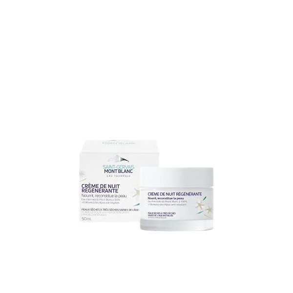Saint-Gervais Mont Blanc - Soin de Nuit Régénérant Anti-Âge pour Peaux Matures & Sensibles - 50 ml Crème Jour et Nuit