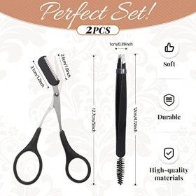 Kit de ciseaux à sourcils et de brosse, ciseaux à sourcils avec peigne, tondeuse à sourcils, ciseaux de toilettage, ciseaux d