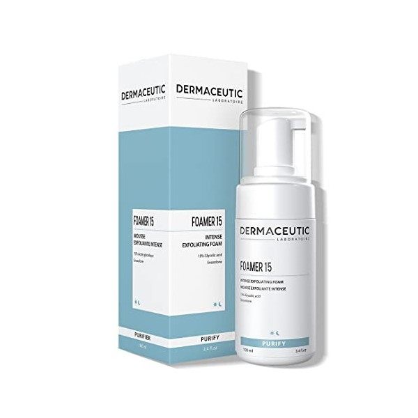 Foamer 15 de Dermaceutic - Mousse exfoliante intense contenant de lAcide Glycolique et de lEnoxolone - 100 ml Crème Jour et Nuit