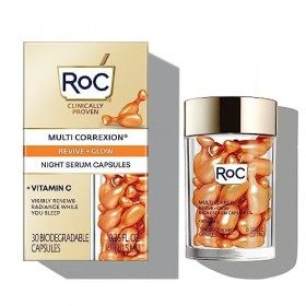 RoC - Multi Correxion Revive + Glow Sérum de Nuit Lissant à la Vitamine C - Anti-rides et Vieillissement -Anti-Âge - Réductio...
