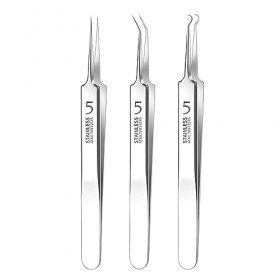 Lesplaisirs Pincette dAcné en Acier Inoxydable Outils Professionnels pour lacné, Pince à épiler en Acier Inoxydable pour le