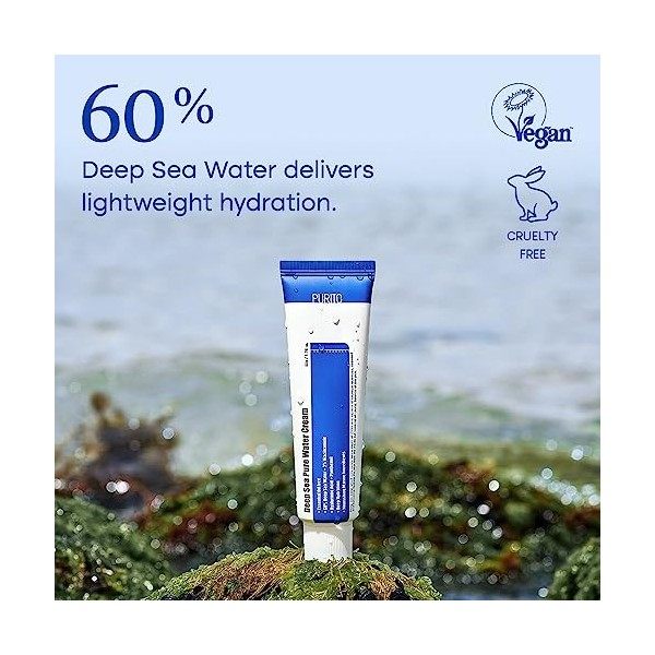 PURITO CRÈME DEAU PURE SANS HUILE ESSENTIELLE SANS HUILE ESSENTIELLE 50g 1.7fl.oz, crème hydratante pour le visage, crème aq ...