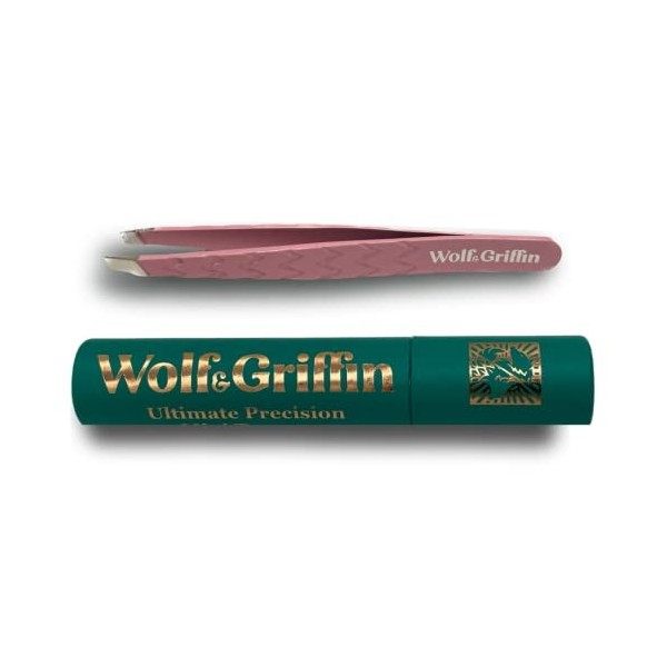 Wolf & Griffin Ultimate Precision Mini pince à épiler professionnelle en acier inoxydable pour homme et femme Vert paon