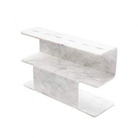 1 support de présentation en acrylique durable pour extensions de cils, pinces à épiler, grattoir, cisailles, 6 trous, marbre