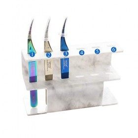 Mekupeu Pince à épiler à 6 trous pour extensions de cils, marbre, 1 pièce