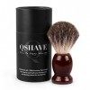 QSHAVE Blaireau de Rasage Fait à Main de 100% Poils de Blaireaus Véritable et Purs avec Manche en Bois. Le choix pour le Rasa