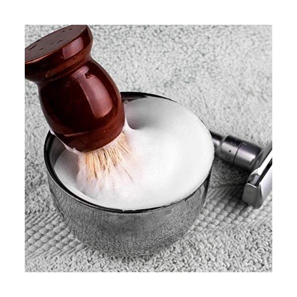 QSHAVE Blaireau de Rasage Fait à Main de 100% Poils de Blaireaus Véritable et Purs avec Manche en Bois. Le choix pour le Rasa