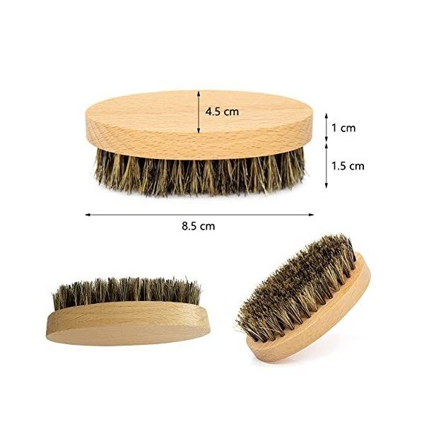 Brosse à Barbe, Brosse Barbe Poil de Sanglier, Brosse à Barbe Poil de Sanglier Ronde, Moustache en Poil de Sanglier, Brosse à