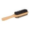 Mens Beard Brush Double-sided Facial Hair Brush, Shaving Comb Male Mustache Brush Solid Wood Handle, Agréable au Toucher Bro