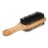 Mens Beard Brush Double-sided Facial Hair Brush, Shaving Comb Male Mustache Brush Solid Wood Handle, Agréable au Toucher Bro