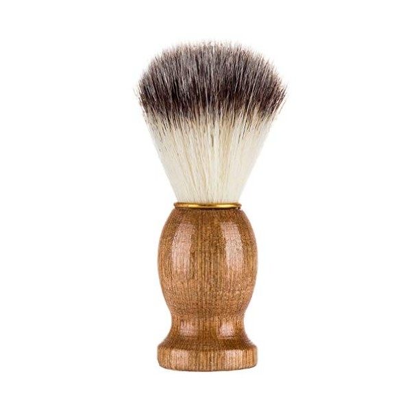 Greatwall Brosse de Rasage Pratique Visage Blaireau Cheveux Barbe Nettoyage Rasoir Brosse pour Hommes Couleur en Bois