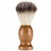 Greatwall Brosse de Rasage Pratique Visage Blaireau Cheveux Barbe Nettoyage Rasoir Brosse pour Hommes Couleur en Bois