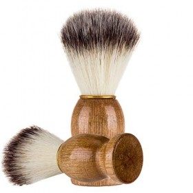 Greatwall Brosse de Rasage Pratique Visage Blaireau Cheveux Barbe Nettoyage Rasoir Brosse pour Hommes Couleur en Bois