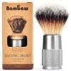 Blaireau rasage en Métal Noir | Blaireau Rasage Homme et Femme | Brosse Blaireau | Blaireau Synthetique | Solution Anti Poil 