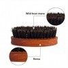 Brosse à barbe, Brosse à barbe de poche de haute qualité avec des poils de sanglier pur, Mesures 85 x 32 mm, Idéale pour les 