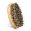 Brosse à barbe avec sac de rangement, brosse à poils de sanglier 100 % pour lentretien quotidien de la barbe, brosse à barbe