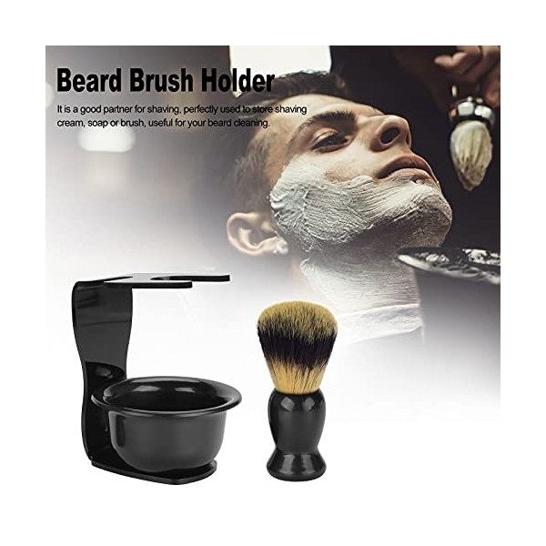 CINEEN 3 en 1 Kit de Rasage Homme : Blaireau + Titulaire + Bols pour Savon à Barbe - Rasage Accessoires Homme Facial Outils P