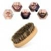 Brosse Barbe Homme Lissante en Soie de Sanglier, Brosse à Barbe en Poils de Sanglier, Idéal pour Coiffer, Discipliner Barbe e