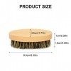 Brosse Barbe Homme Lissante en Soie de Sanglier, Brosse à Barbe en Poils de Sanglier, Idéal pour Coiffer, Discipliner Barbe e