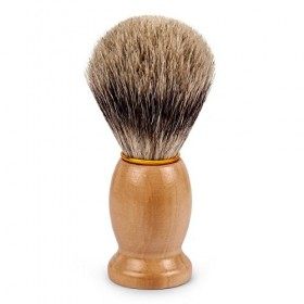 QSHAVE Brosse Blaireau de Rasage Fait à Main de 100% Poils de Blaireaus Véritables et Purs avec Manche en Bois. Le choix pour
