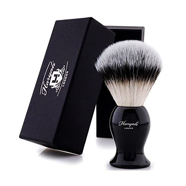 Haryali London Blaireau Rasage Homme - Brosse Synthétique Pour Rasoirs Humides Brosse À Raser Végétalien Pour Homme Et Femme 