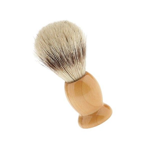 Brosse à Barbe en Poils de Blaireau de Rasage Pinceau pour Homme Barbier Coiffeur/chez, Tête Noire