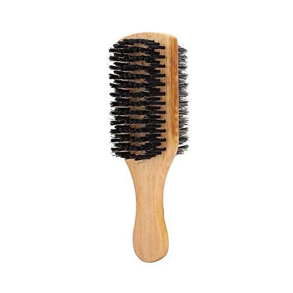 Brosse à barbe en bois - Brosse à barbe double face pour hommes Brosse à cheveux pour le visage Brosse de rasage multifonctio