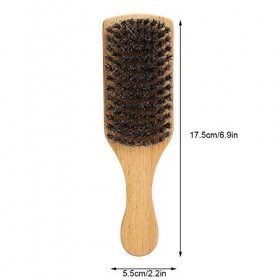 Brosse à barbe en bois - Brosse à barbe double face pour hommes Brosse à cheveux pour le visage Brosse de rasage multifonctio