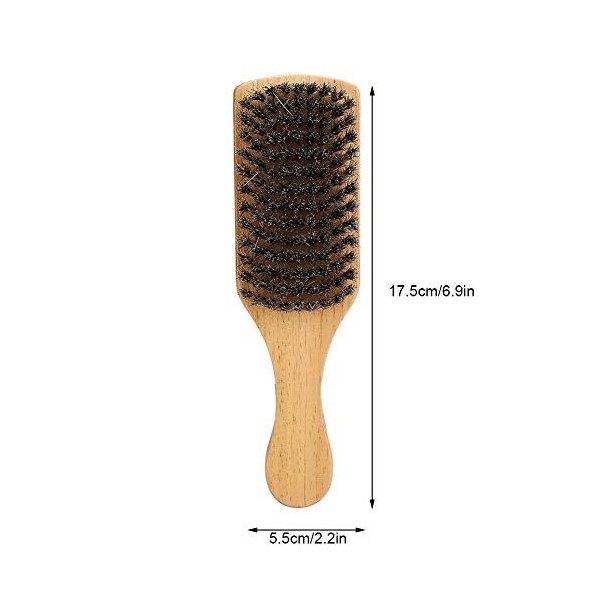 Brosse à barbe en bois - Brosse à barbe double face pour hommes Brosse à cheveux pour le visage Brosse de rasage multifonctio