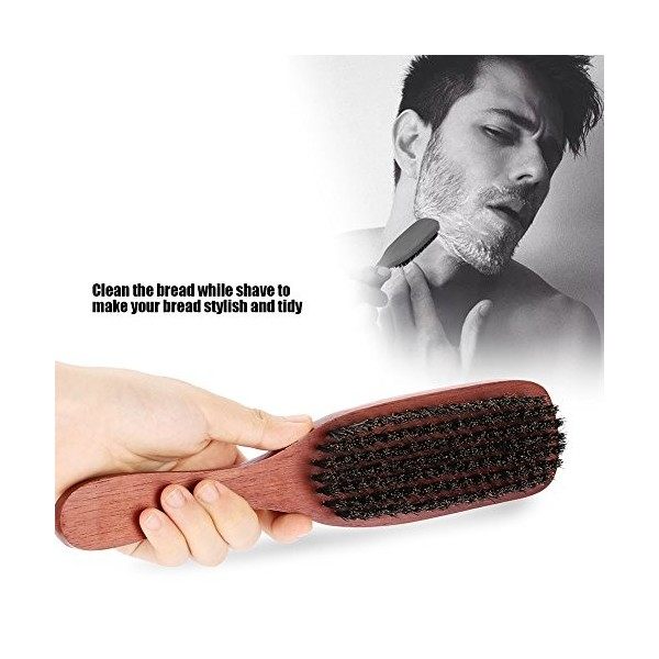 Brosse à barbe en bois, les hommes rasant la brosse à barbe aident à ramollir et à nettoyer la barbe, brosse de toilettage à 