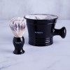 SHAVING BRUSH & BOWL GIFT SET - From Bennys of London - Our Shaving Brush with the Black Mug for Lathering Shave Soap and Cr