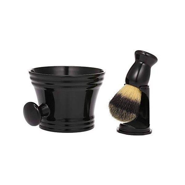 Benkeg Blaireau - kit de Rasage pour Support de Blaireau Humide pour Hommes Avec Support pour Tasse de Savon Et Brosse pour B